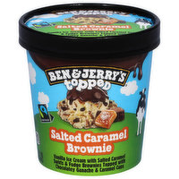 Ben & Jerry's Ice Cream, Salted Caramel Brownie, Topped, 15.2 Fluid ounce