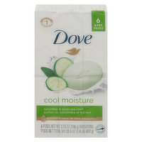 Dove Beauty Bar, Cucumber & Green Tea Scent, Cool Moisture, 6 Each