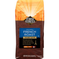 First Street Coffee, Ground, Dark, French Roast, 32 Ounce