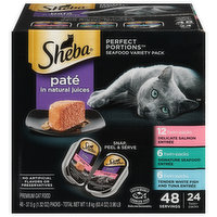 Sheba Cat Food, Premium, Pate, Seafood Variety Pack, 48 Each