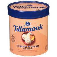 Tillamook Ice Cream, Peaches & Cream, 48 Ounce