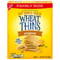 Wheat Thins Snacks, 100% Whole Grain, Original, Family Size, 14 Ounce