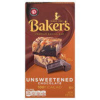 Baker's Baking Bar, Premium, Chocolate, Unsweetened, 4 Ounce