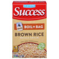 Success Brown Rice, Whole Grain, Boil-in-Bag, 4 Each