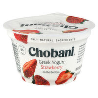 Chobani Yogurt, Greek, Non-Fat, Strawberry on the Bottom, 5.3 Ounce