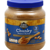 First Street Peanut Butter, Chunky, 64 Ounce