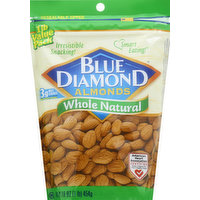 Blue Diamond Almonds, Whole Natural, Value Pack, 16 Ounce