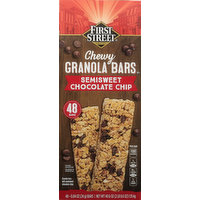 FIRST STREET Granola Bars, Semisweet Chocolate Chip, Chewy, 48 Each