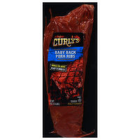 Curly's Baby Back Pork Ribs, with Barbecue Sauce, Hickory Smoked & Seasoned, 24 Ounce