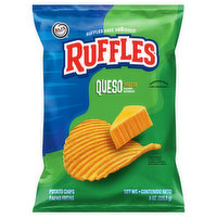Ruffles Potato Chips, Queso Cheese Flavored, 8 Ounce