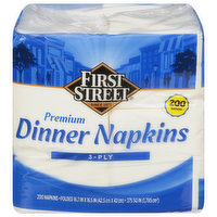 First Street Dinner Napkins, Premium, 3-Ply, 200 Each