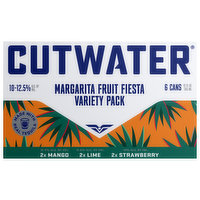 Cutwater Margarita Fruit Fiesta, Mango/Lime/Strawberry, Variety Pack, 72 Ounce