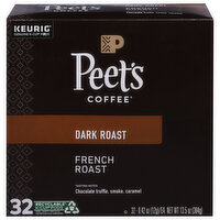 Peet's Coffee Coffee, Dark Roast, French Roast, K-Cup Pods, 32 Each