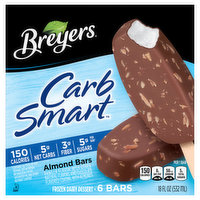 Breyers Frozen Dairy Dessert, Almond Bars, 6 Each