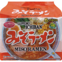 Sapporo Ichiban Miso Ramen, Soy Bean Paste Flavor, 5 Each