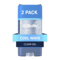 Gillette Antiperspirant and Deodorant for Men, Clear Gel, Cool Wave, Twin Pack - 2 of 3.8oz, 3.8 Ounce