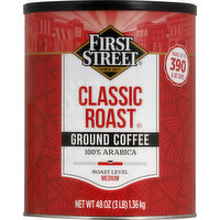 First Street Coffee, Ground, 100% Arabica, Medium, Classic Roast, 48 Ounce