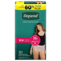 Depend Underwear, Maximum, Medium, 30 Each