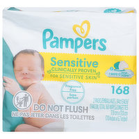 Pampers Wipes, Sensitive, 2 Pack, 168 Each