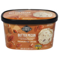 First Street Ice Cream, Premium, Butter Pecan, 48 Ounce