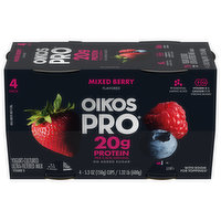 Oikos Pro Yogurt, Cultured, Ultra-Filtered Milk, Mixed Berry Flavored, 4 Pack, 4 Each