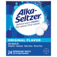 Alka-Seltzer Pain Reliever/Fever Reducer, Effervescent Tablets, Original Flavor, 24 Each