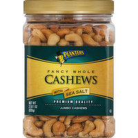 Planters Cashews, Fancy Whole, with Sea Salt, Jumbo, 33 Ounce