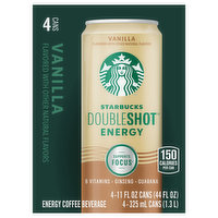Starbucks Energy Coffee Beverage, Vanilla, 4 Each