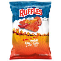 Ruffles Potato Chips, Flamin' Hot Cheddar & Sour Cream Flavored, 8 Ounce
