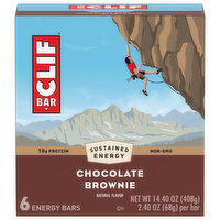 Clif Bar Energy Bars, Chocolate Brownie, 6 Each