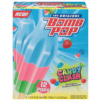 Bomb Pop Pops, Candy Clash, Blue Raspberry, Strawberry & Watermelon, 12 Each