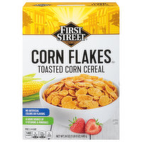 First Street Cereal, Corn Flakes, Toasted, 24 Ounce