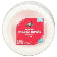 First Street Plastic Bowls, Heavy Duty, 12 Ounce, 75 Each