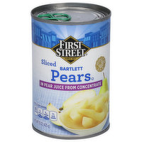 First Street Pears, Sliced, Bartlett, 15 Ounce