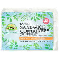 Sun Harvest Sandwich Containers, Large, 50 Each