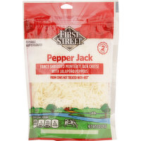 First Street Shredded Cheese, Pepper Jack, 8 Ounce