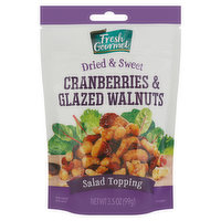 Fresh Gourmet Salad Topping, Cranberries & Glazed Walnuts, Dried & Sweet, 3.5 Ounce