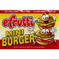 Efrutti Gummi Candy, Mini Burger, 60 Each