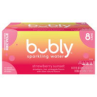 Bubly Sparkling Water, Strawberry Sunset, 96 Ounce