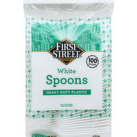 First Street Spoons, White, 100 Each