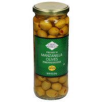 First Street Manzanilla Olives, Pimento Stuffed, Premium, 10 Ounce