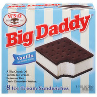 It's-It Ice Cream Sandwiches, Vanilla, 8 Each