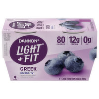 Dannon Yogurt, Fat Free, Greek, Blueberry, 21.2 Ounce