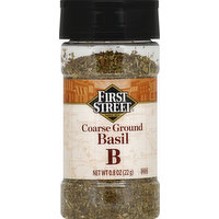 First Street Basil, Ground, Coarse, 0.8 Ounce