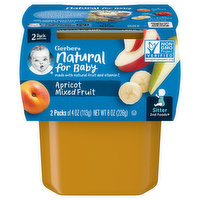 Gerber Apricot Mixed Fruit, Sitter 2nd Foods, 2 Pack, 8 Ounce