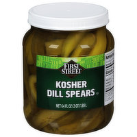 First Street Pickles, Dill Spears, Kosher, 64 Fluid ounce