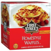 First Street Homestyle Round Waffles, 60 Each