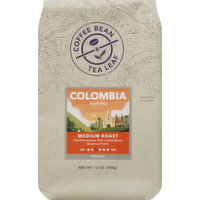 COFFEE BEAN & TEA LEAF Coffee, Ground, Medium Roast, Colombia Narino, 12 Ounce