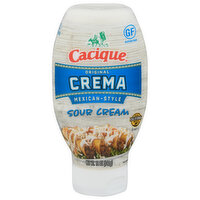 Cacique Sour Cream, Original Crema, Mexican-Style, 12 Ounce