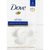 Dove Beauty Bar, White, 8 Each